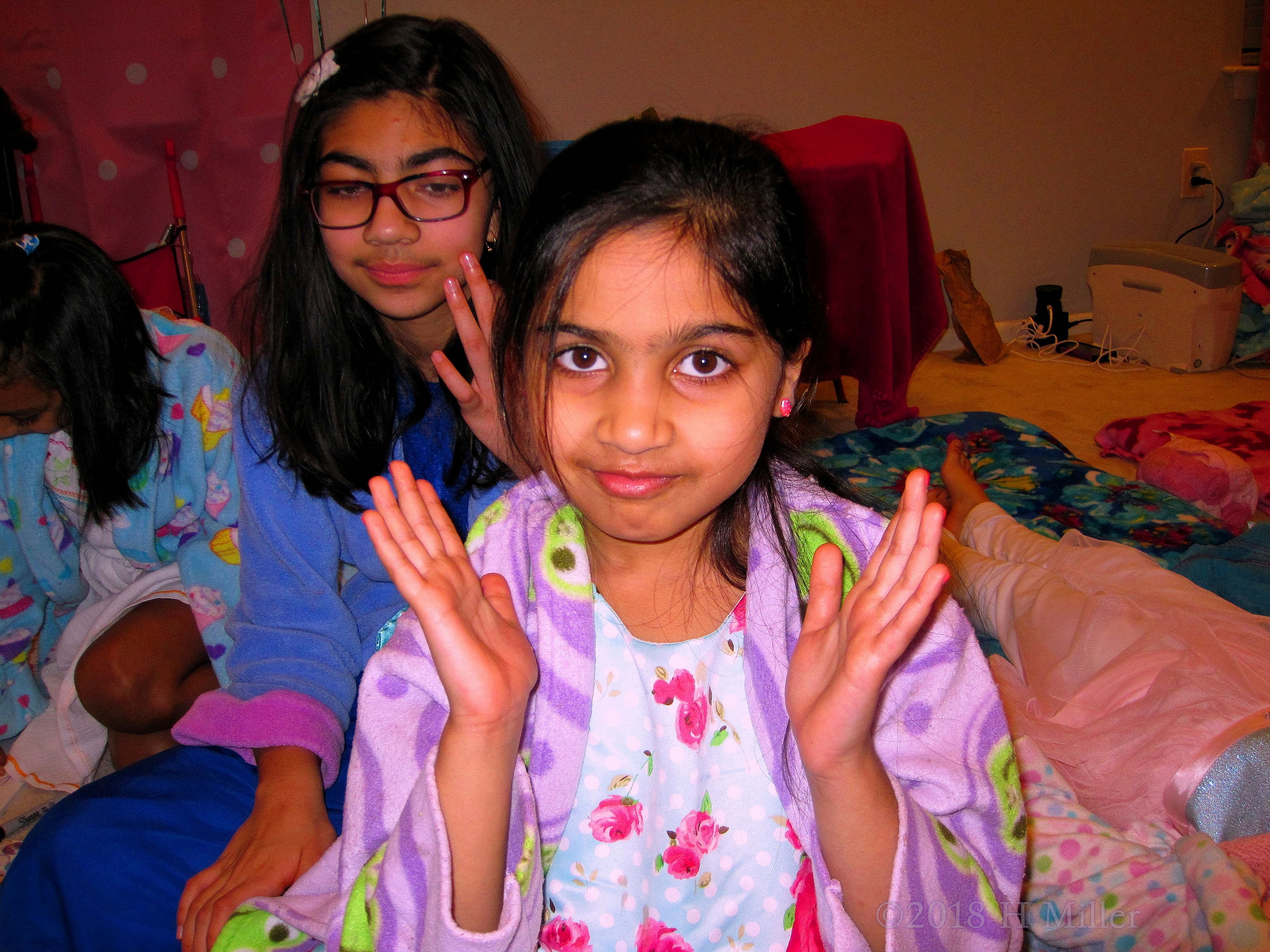 The Girls Appear Happy After Their Kids Manicure Session!  